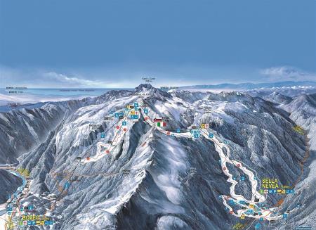 Kanin Sella Nevea panorama smučišča