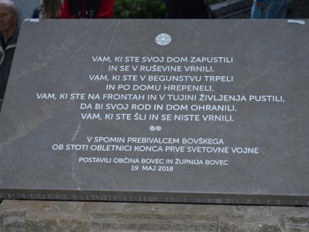 ODKRILI SPOMINSKO OBELEŽJE VSEM TRPEČIM Z BOVŠKEGA V 1. SVETOVNI VOJNI 25