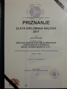 ZLATA DIPLOMA ZA JURETA KRAVANJO 2